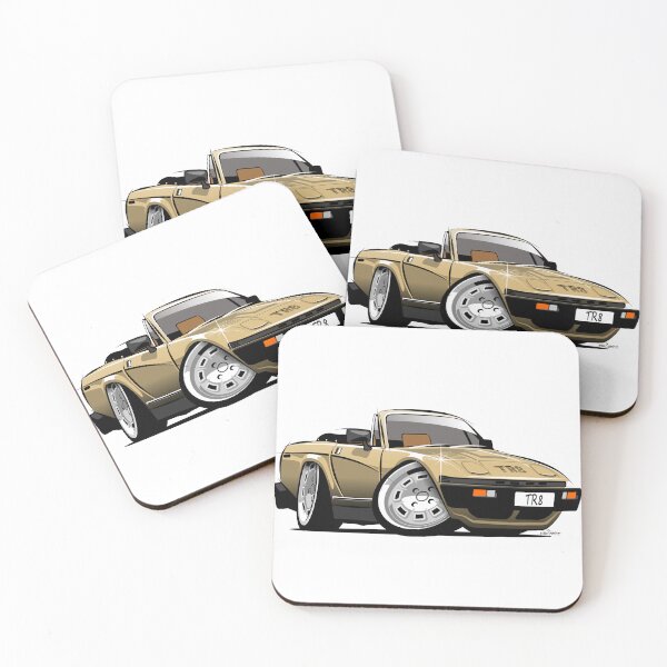 Item preview, Triumph TR8 convertible caricature gold designed and sold by car2oonz.