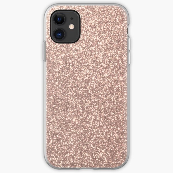 Pink Rose Gold Metallic Glitter iPhone Soft Case