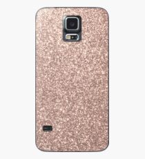 Rosa Rose Gold Metallic Glitter Hülle & Klebefolie für Samsung Galaxy