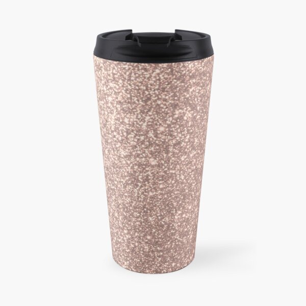 Pink Rose Gold Metallic Glitter Travel Mug