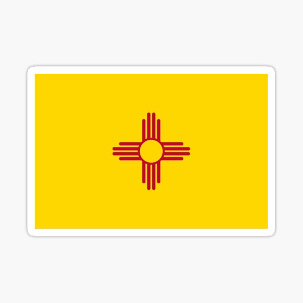 Simple Zia Big Square EndsNew Mexico NM state flag symbol sticker decal 