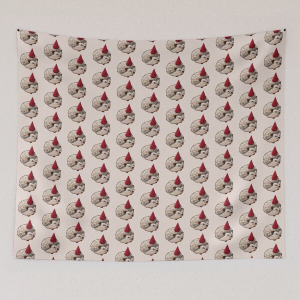 Item preview, hedgehog with red hat designed and sold by ClarissaNGKai.