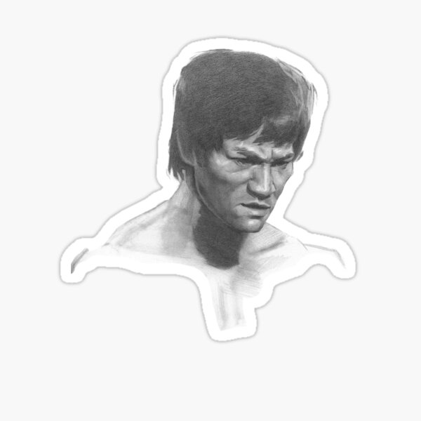 Dragón - Bosquejo de Bruce Lee Pegatina