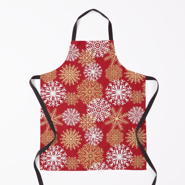 Item preview, Red and Gold Winter Snowflakes Holiday Pattern designed and sold by Julie Erin Designs.