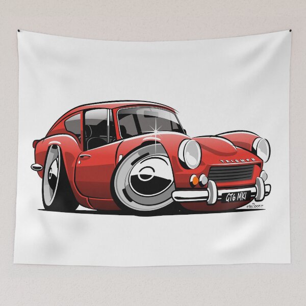 Item preview, Triumph GT6 mk 1 caricature red designed and sold by car2oonz.