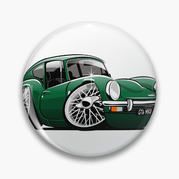 Item preview, Triumph GT6 mk 2 caricature British racing green designed and sold by car2oonz.