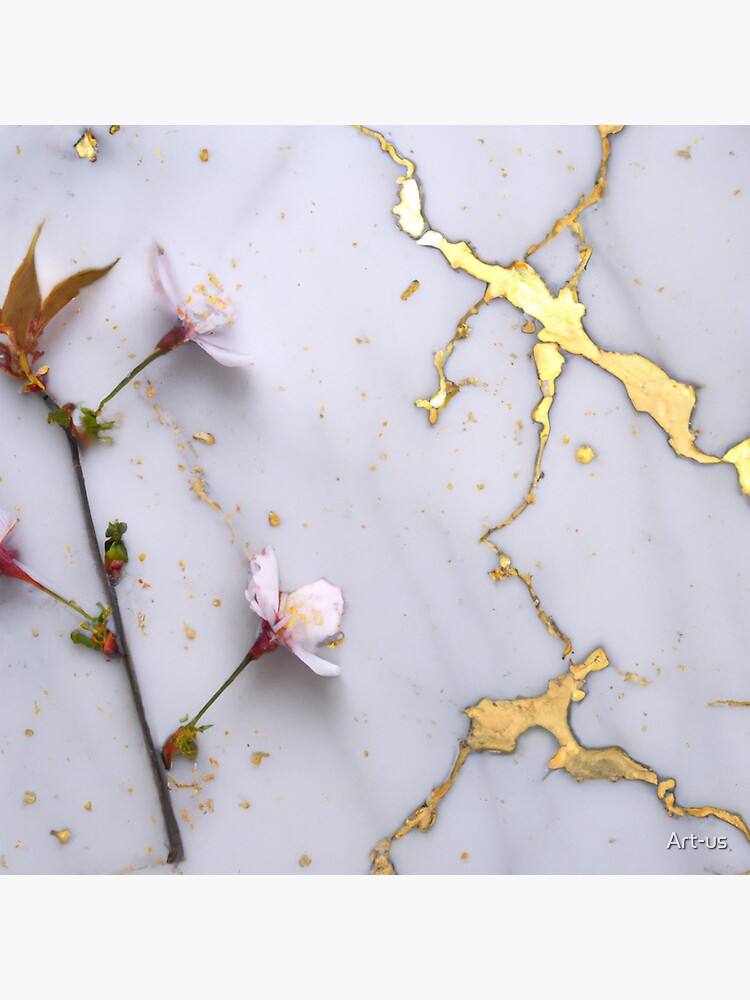 “Cherry Blossoms on Gold Marble” Poster for Sale by Art-us | Redbubble