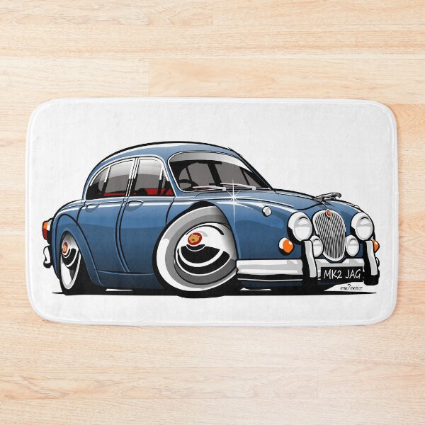 Item preview, Mark 2 Jag caricature blue designed and sold by car2oonz.