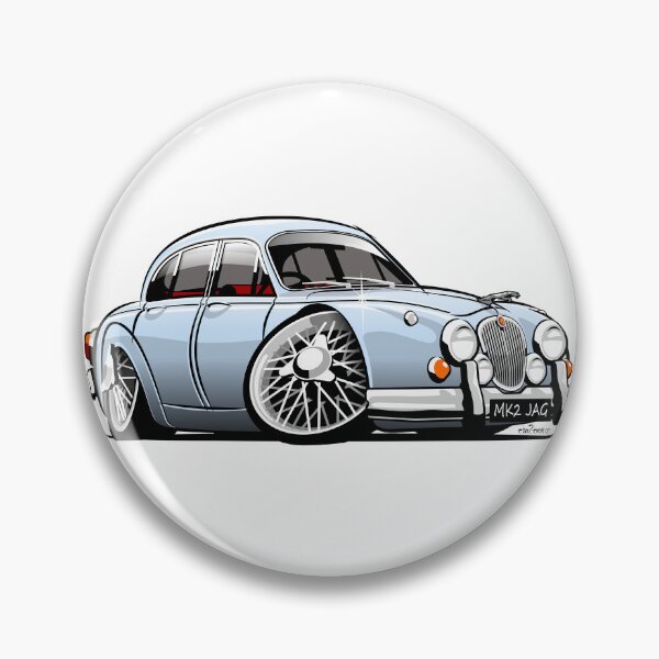 Item preview, Mark 2 Jag caricature light blue designed and sold by car2oonz.
