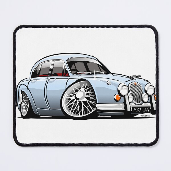 Item preview, Mark 2 Jag caricature light blue designed and sold by car2oonz.
