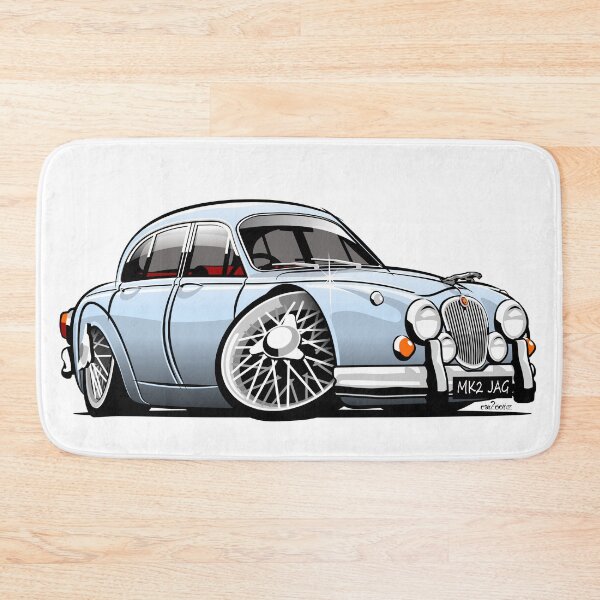 Item preview, Mark 2 Jag caricature light blue designed and sold by car2oonz.