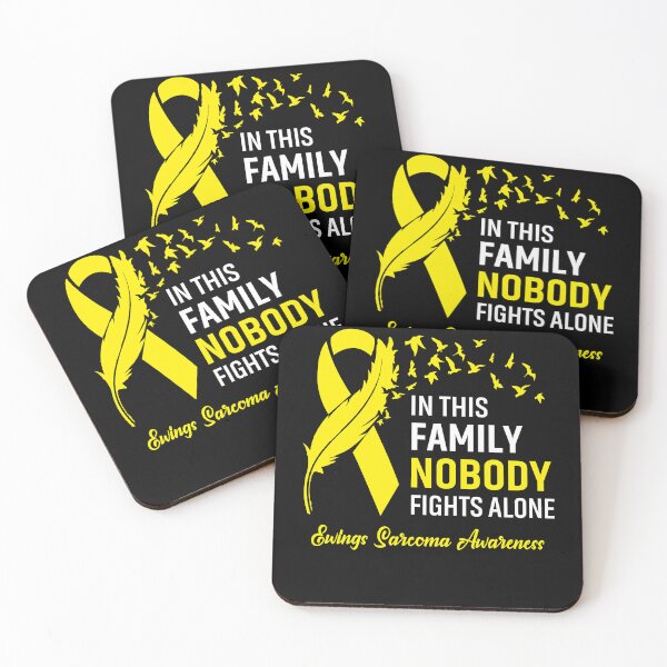 Item preview, In This Family Nobody Fights Alone Ewings Sarcoma Awareness Feather Ribbon designed and sold by frechettee.