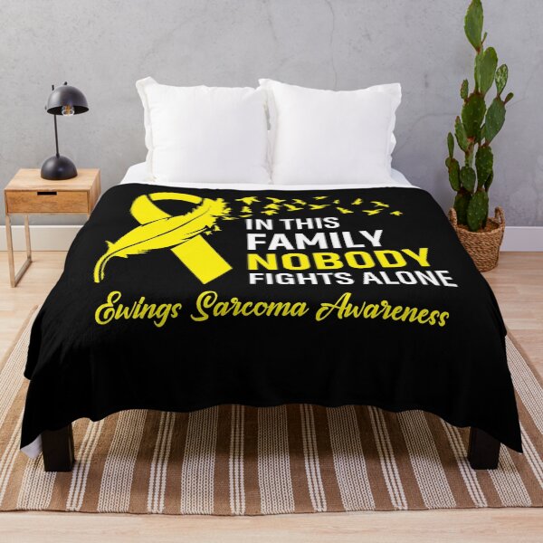 Item preview, In This Family Nobody Fights Alone Ewings Sarcoma Awareness Feather Ribbon designed and sold by frechettee.