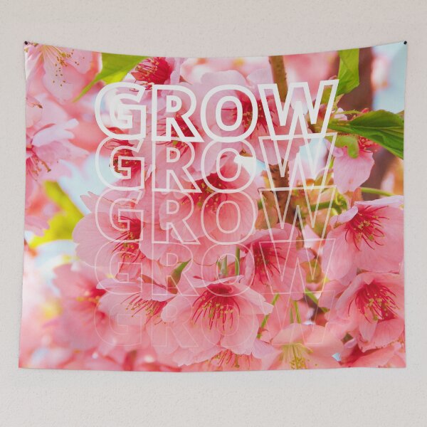 Item preview, GROW (above) - Vivid, Tropical, Bright Pink Flowers  designed and sold by AliceSLee.