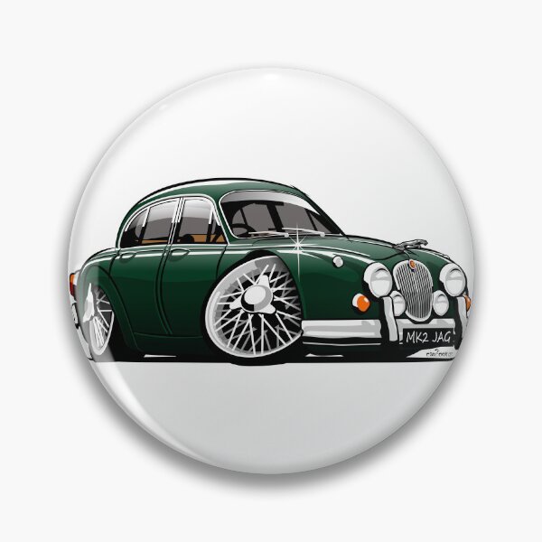 Item preview, Mark 2 Jag caricature British racing green designed and sold by car2oonz.