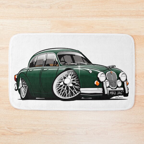 Item preview, Mark 2 Jag caricature British racing green designed and sold by car2oonz.