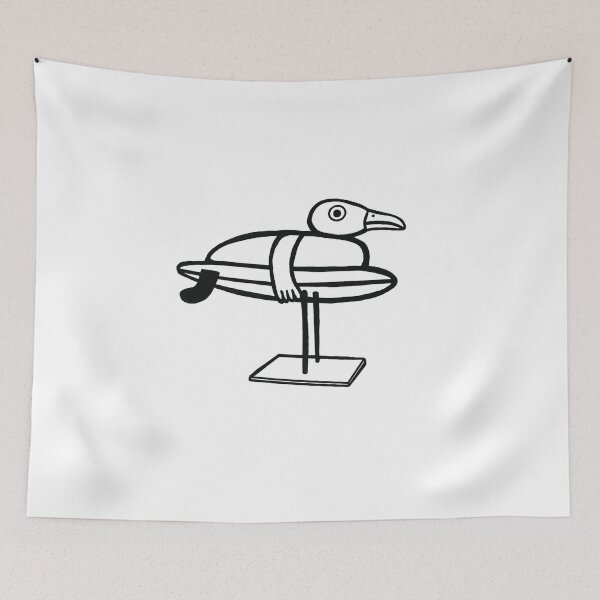 Artikelvorschau, Sea gull surfing surf life surf drawing surf art entworfen und verkauft von Tropical Blood.