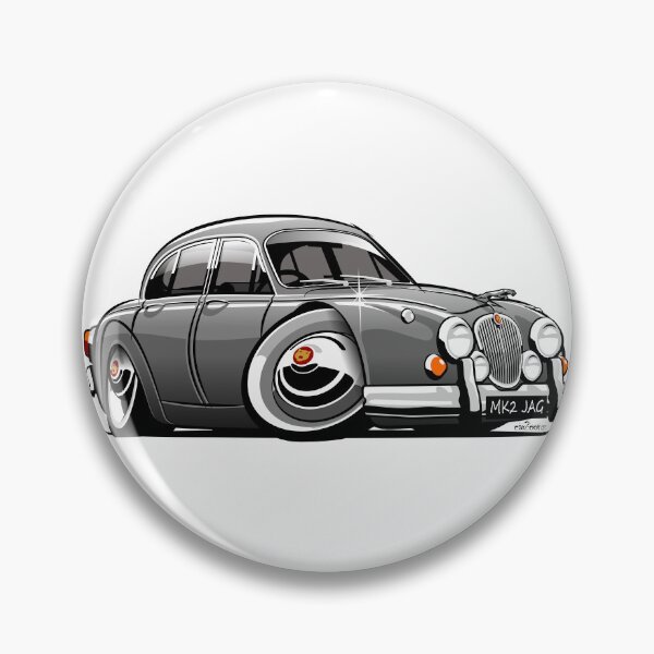 Item preview, Mark 2 Jag caricature silver designed and sold by car2oonz.