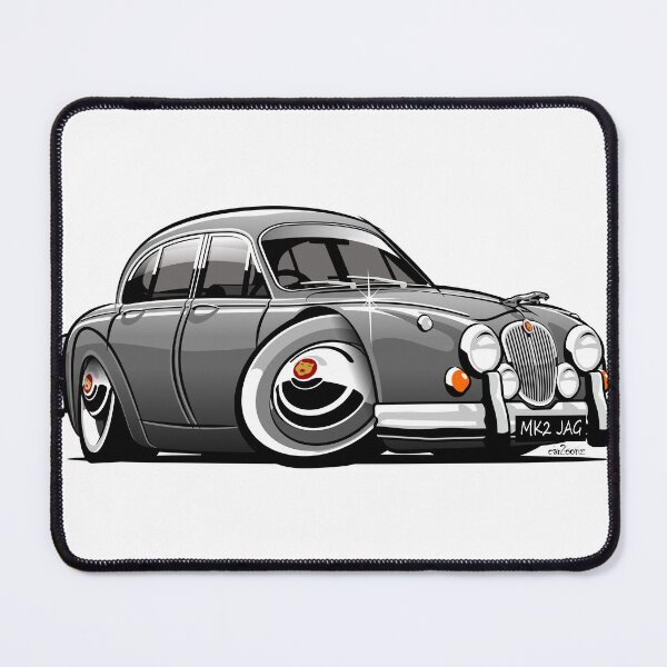 Item preview, Mark 2 Jag caricature silver designed and sold by car2oonz.