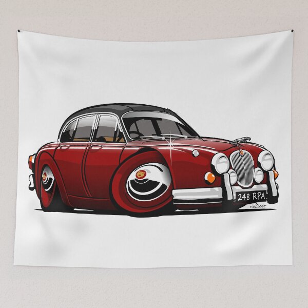 Item preview, Mark 2 Jag caricature Inspector Morse designed and sold by car2oonz.