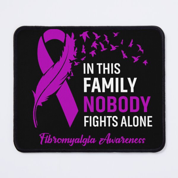Item preview, In This Family Nobody Fights Alone Fibromyalgia Awareness Feather Ribbon designed and sold by frechettee.