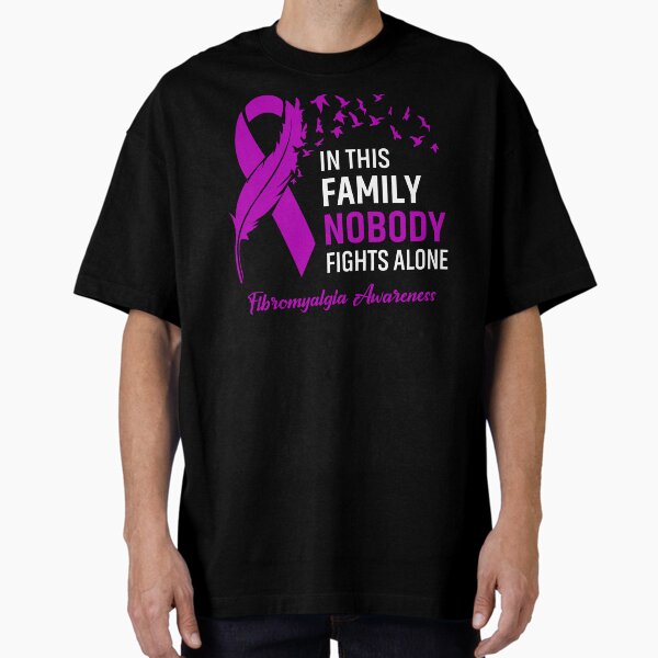 Item preview, In This Family Nobody Fights Alone Fibromyalgia Awareness Feather Ribbon designed and sold by frechettee.