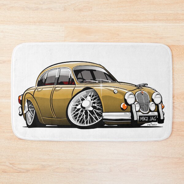 Item preview, Mark 2 Jag caricature gold designed and sold by car2oonz.