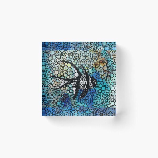 Item preview, Stone Rockd Cardinal Fish Art Tropical Mosaic designed and sold by Sharon Cummings Art.