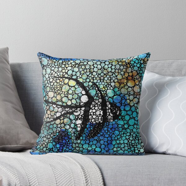 Item preview, Stone Rockd Cardinal Fish Art Tropical Mosaic designed and sold by Sharon Cummings Art.