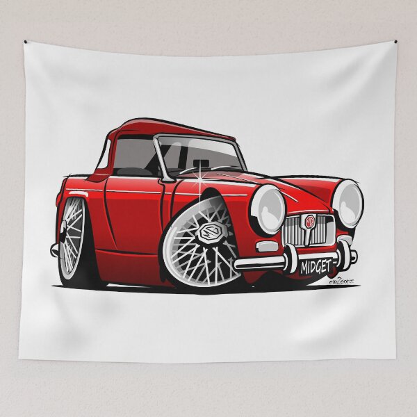 Item preview, MG Midget Mk 1 caricature red designed and sold by car2oonz.