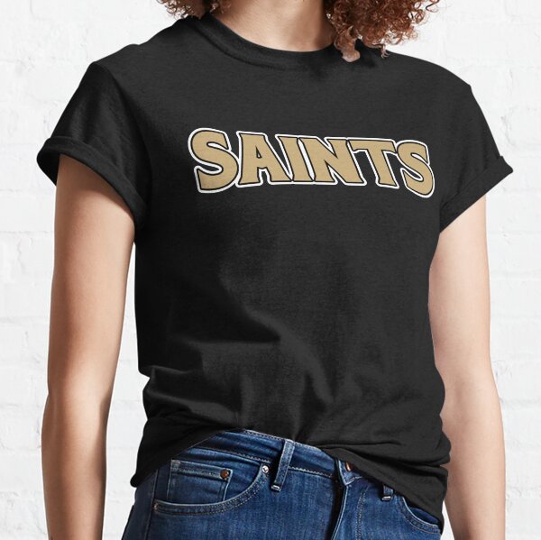 New Orleans Saints Womens Crew Crop Top With Zebra Sleeves, Black