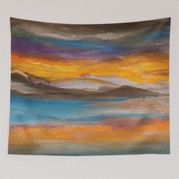 Item preview, Orange and purple sunset reflected in water designed and sold by WorldOfWendyArt.