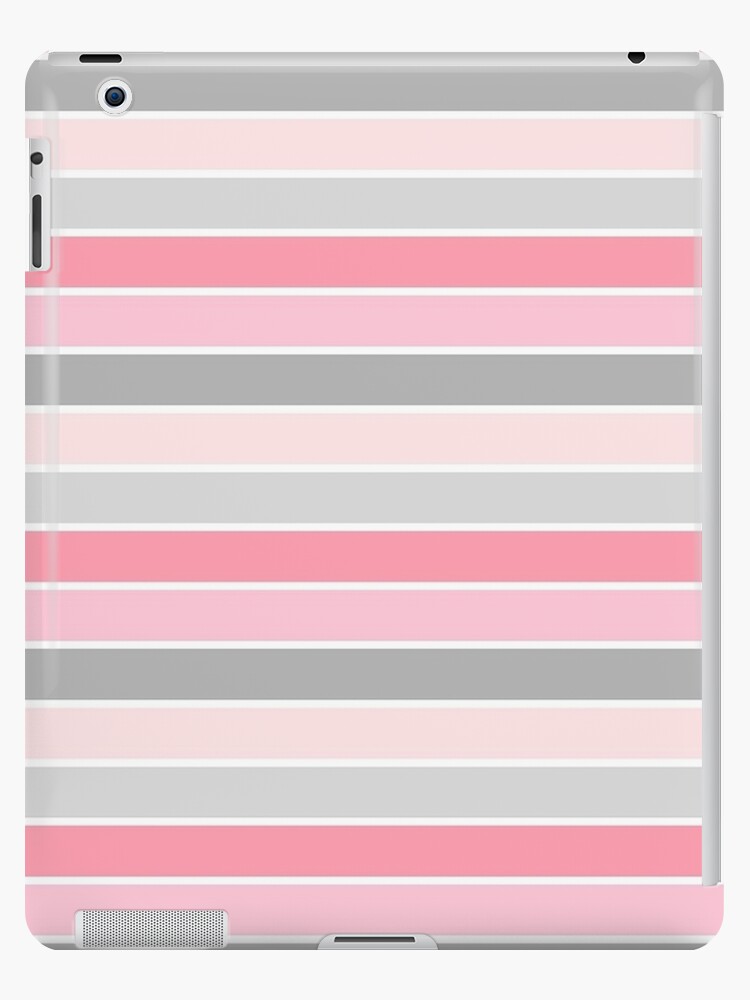 Pale Pink and White Horizontal Stripes | iPad Case & Skin