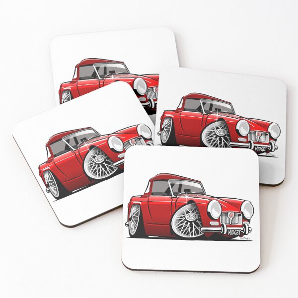 Item preview, MG Midget Mk 1 caricature red designed and sold by car2oonz.