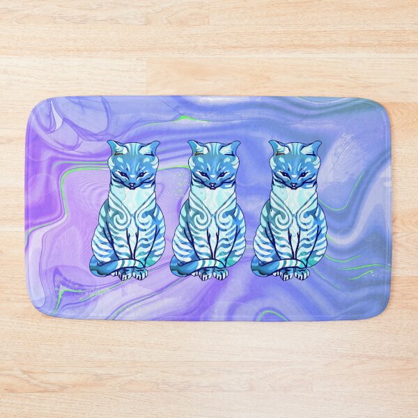 Item preview, Colorful Cat Totem in Blue designed and sold by LaRoach Digital Arts.