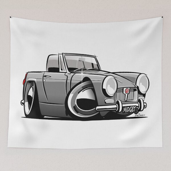 Item preview, MG Midget Mk 2 caricature grey designed and sold by car2oonz.