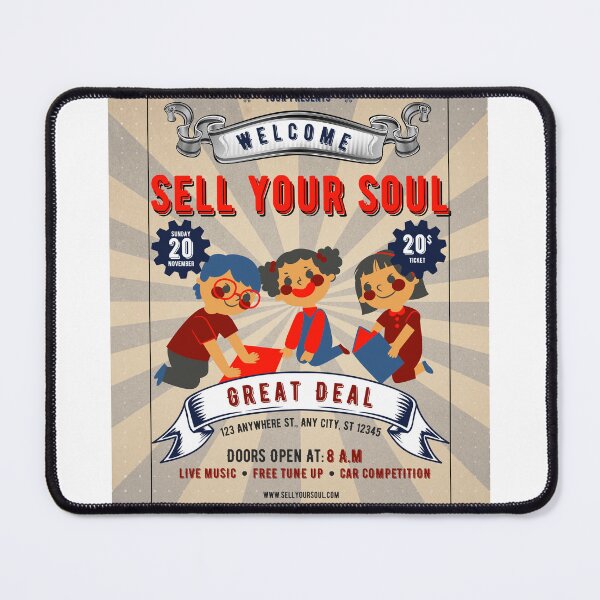 Item preview, Sell your soul vintage poster | sign here sell your soul children designed and sold by SodaPUNCH.
