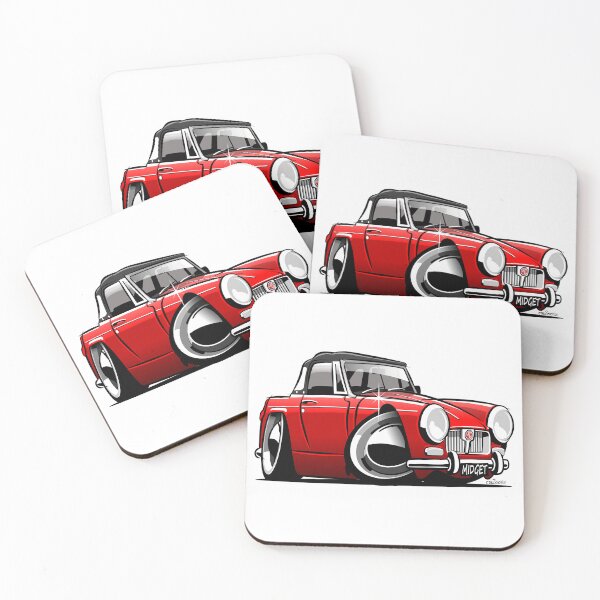 Item preview, MG Midget Mk 3 caricature red designed and sold by car2oonz.