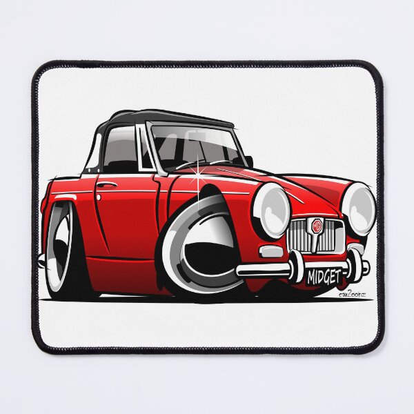 Item preview, MG Midget Mk 3 caricature red designed and sold by car2oonz.