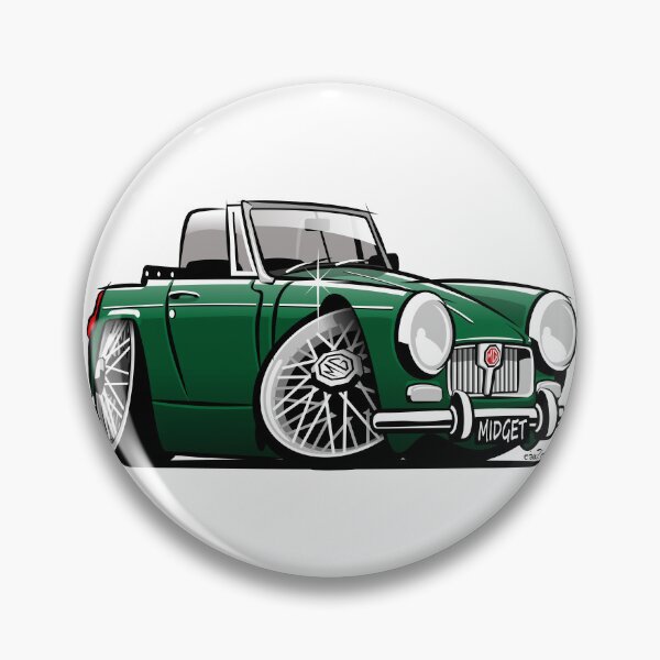 Item preview, MG Midget Mk 3 caricature British racing green designed and sold by car2oonz.