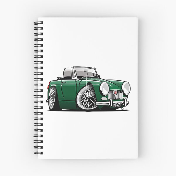 Item preview, MG Midget Mk 3 caricature British racing green designed and sold by car2oonz.