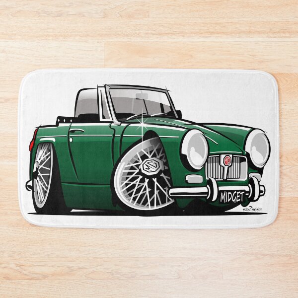 Item preview, MG Midget Mk 3 caricature British racing green designed and sold by car2oonz.