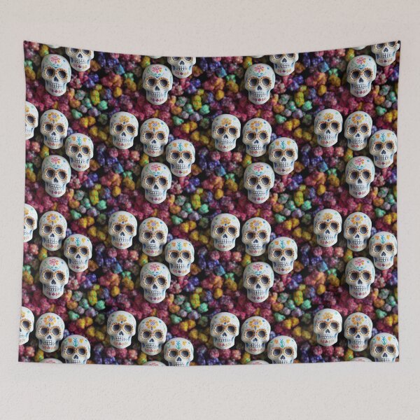 Item preview, Sugar Skulls Tile 1 designed and sold by sixblackroses.
