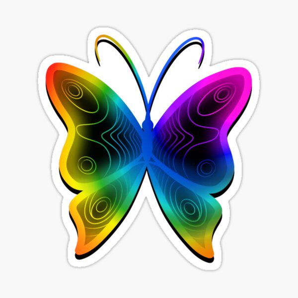 Rainbow Butterfly Sticker For Sale By Phantomfever81 Redbubble 0690