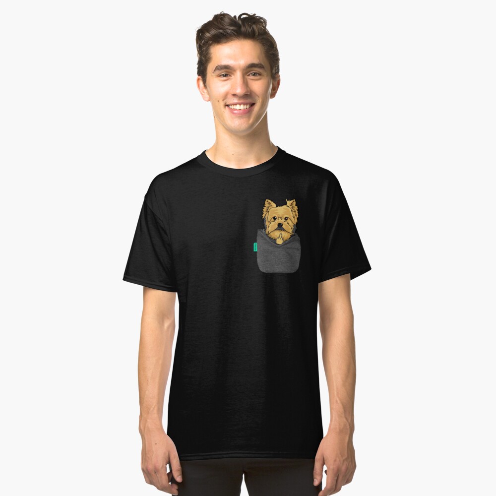 yorkie pocket t shirt