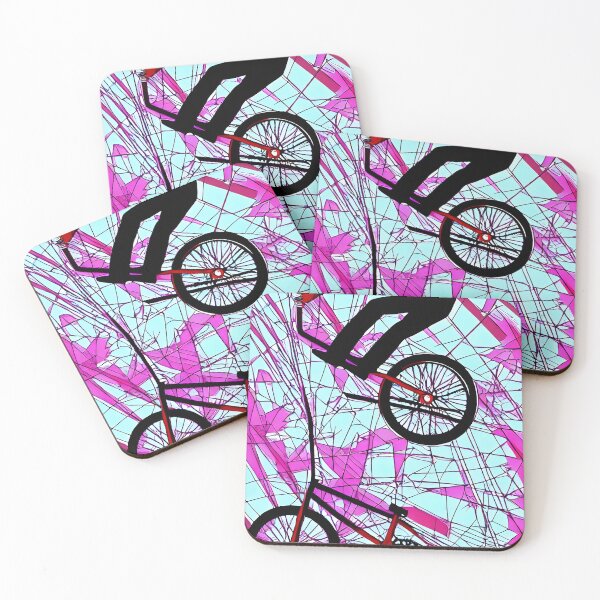 Item preview, Mosaic broken glass Bike trails , BMX synthwave aesthetic surrealism designed and sold by Scoopivich.