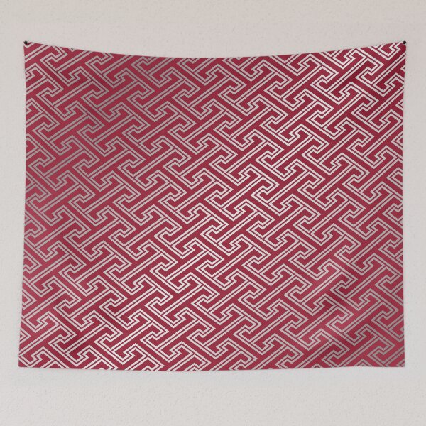 Item preview, Trendy Fashionable Burgundy Silver Bordeaux Interlocking Pattern designed and sold by Beverly Claire Kaiya.