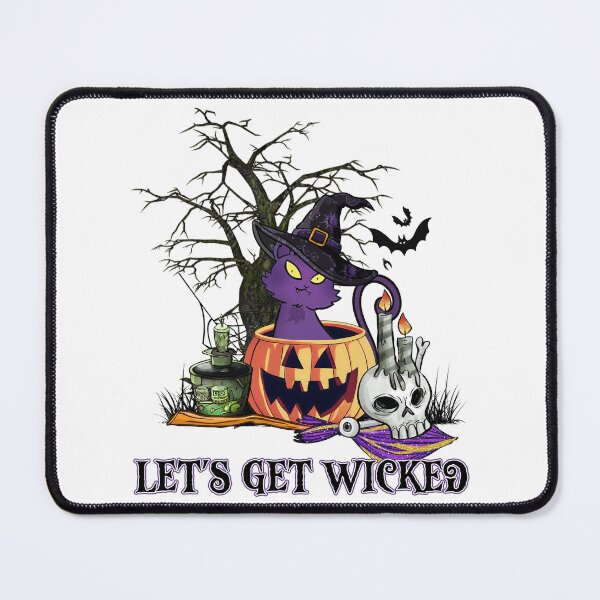 Item preview, Let's Get Wicked, Halloween With Cat And Pumpkin designed and sold by Shirtflyer.