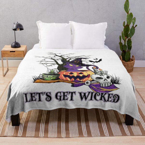 Item preview, Let's Get Wicked, Halloween With Cat And Pumpkin designed and sold by Shirtflyer.