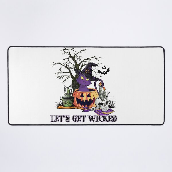 Item preview, Let's Get Wicked, Halloween With Cat And Pumpkin designed and sold by Shirtflyer.